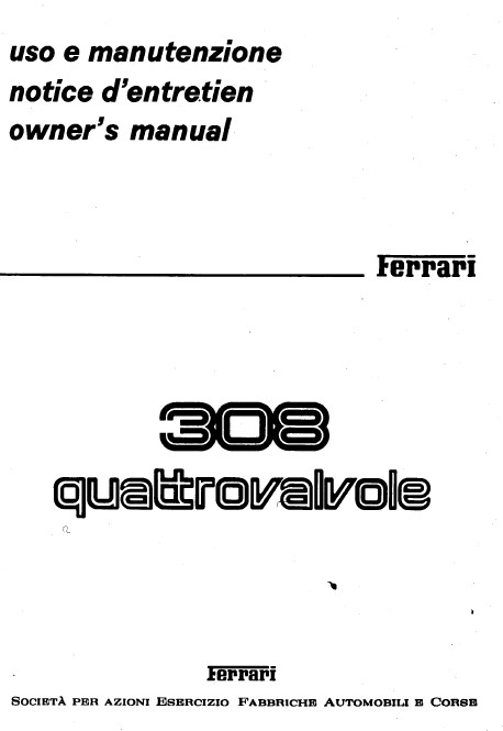308 QV Owners Manual