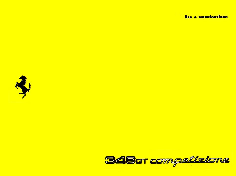 348 GT Competizione Owners Manual