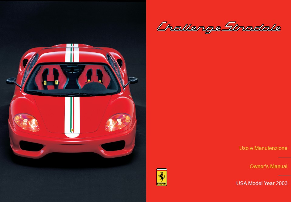 360 Challenge Stradale Owners Manual
