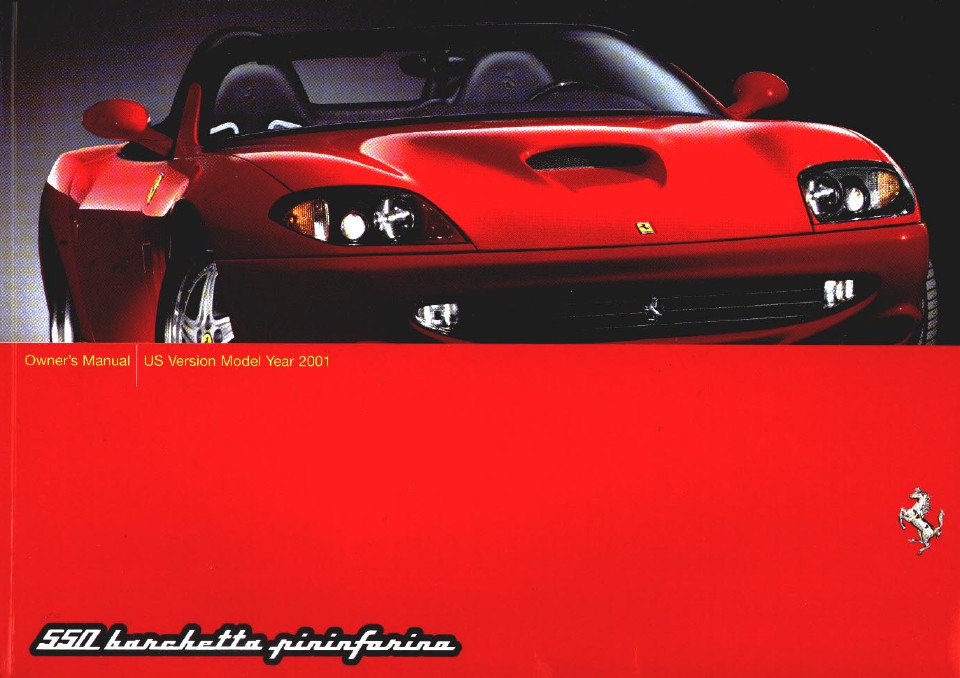 2001 550 Barchetta Pininfarina Owners Manual