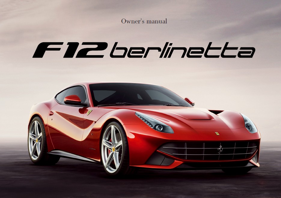 2012 F12 Berlinetta Owners Manual
