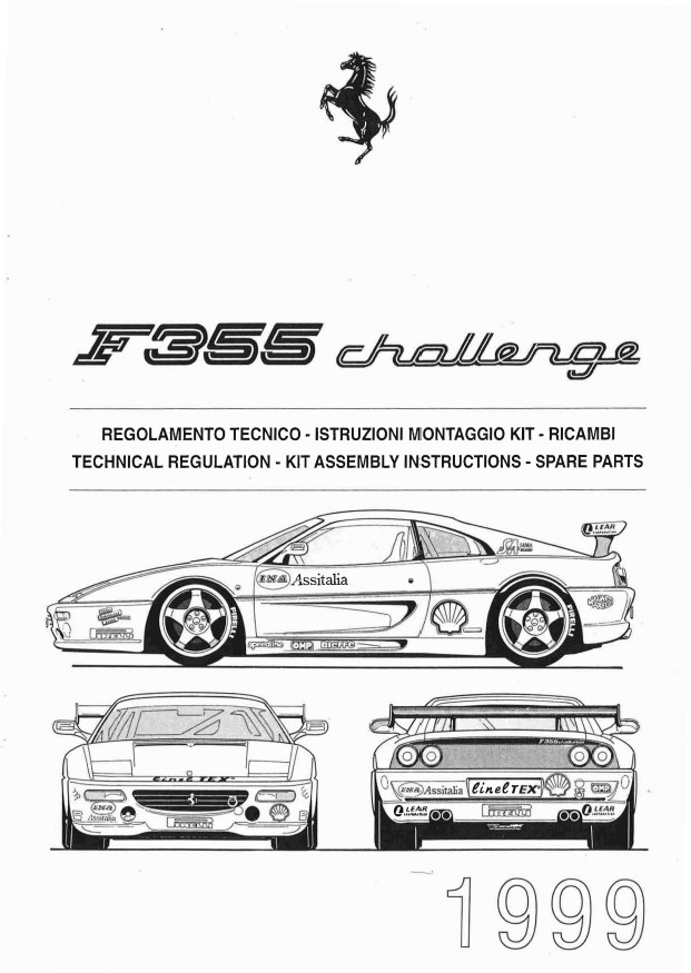 F355 Challenge Technical Regulation, Kit Assembly Instructions, Spare Parts