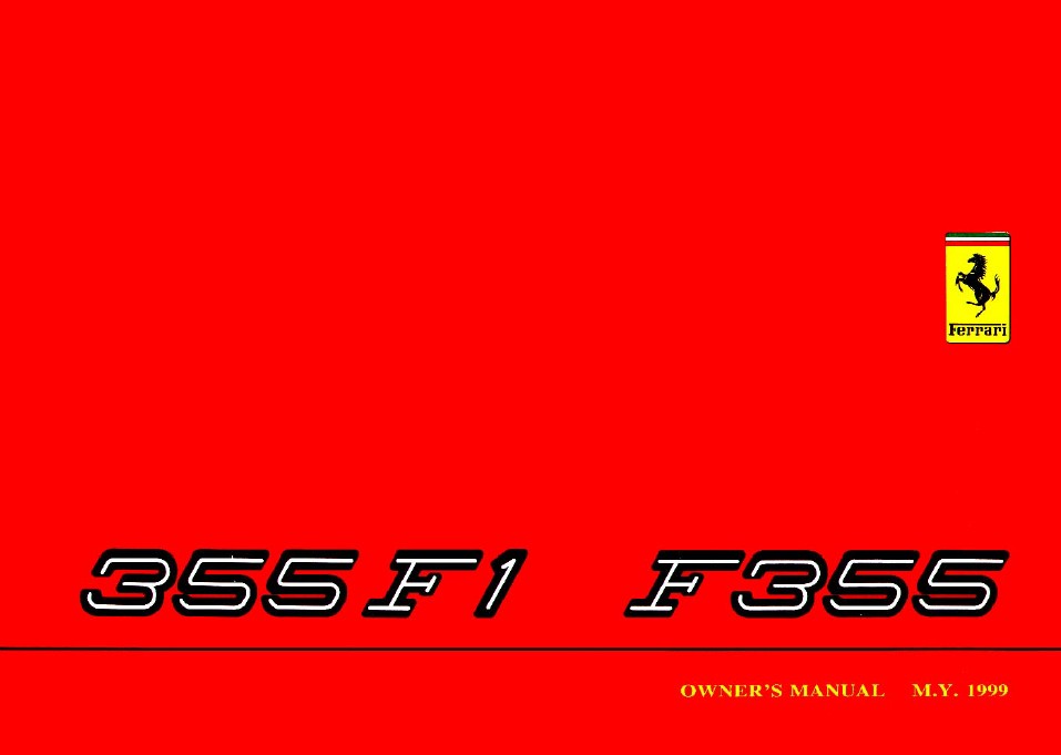 1999 355 F1 Owners Manual