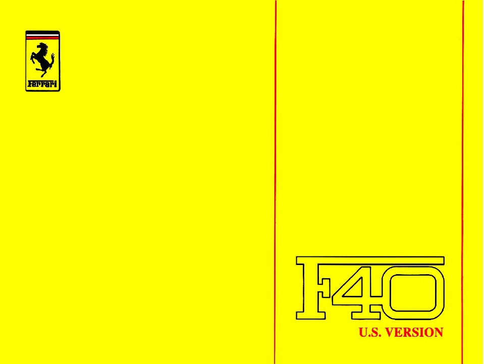 F40 Service Manual; U.S. Version