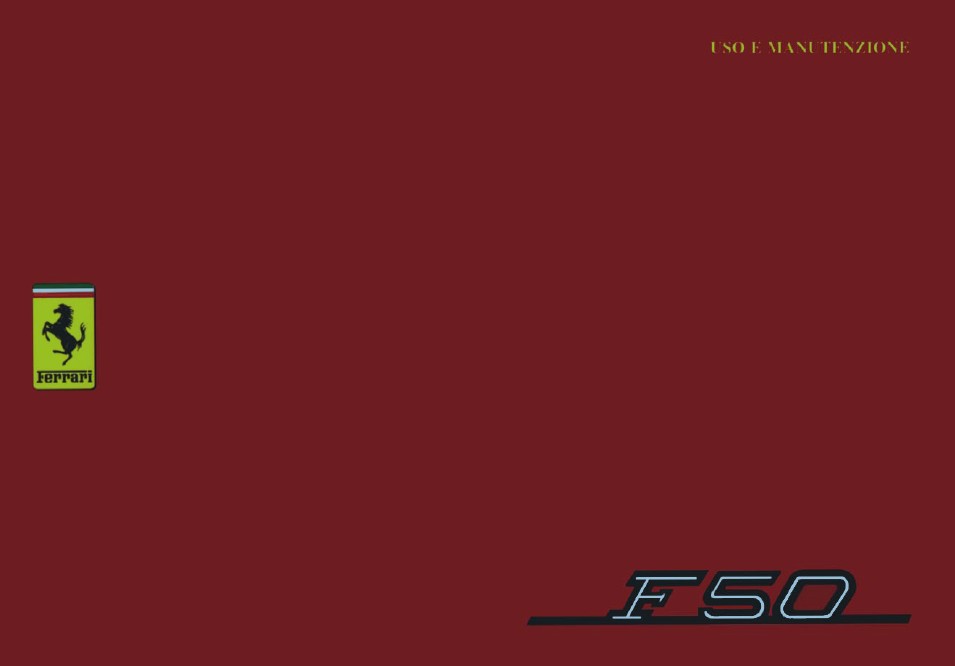 1995 Ferrari F50 Owners Manual